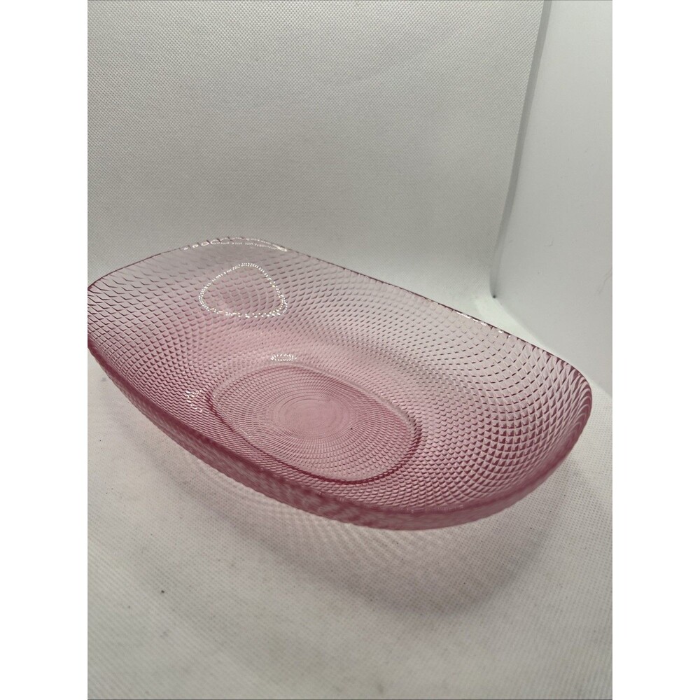 Beautiful Pink Hobnail Bottom By Akcam glass tray dish serving decor grannycore